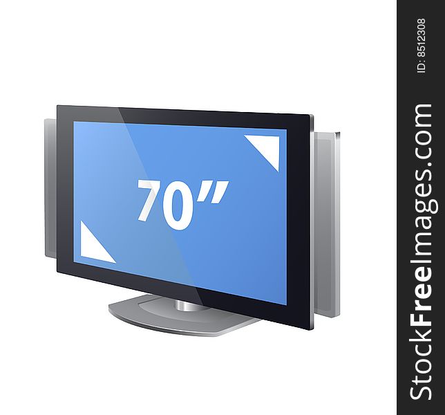 Plasma LCD TV display. Vector