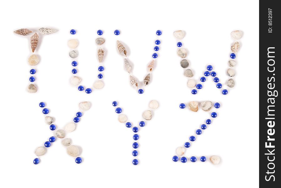 Sea alphabet, isolated on white (part 3)