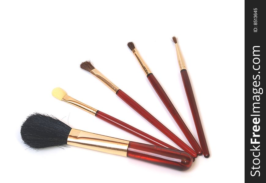 Make up powder brushes and applicators. Make up powder brushes and applicators