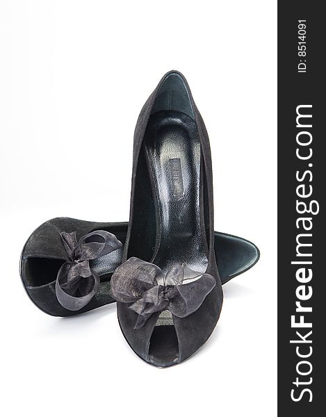 Black Female Shoes With Decorations