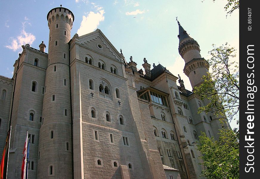 This is fairy-tale castle of Neuschwanstein in Bavaria, Germany. This is fairy-tale castle of Neuschwanstein in Bavaria, Germany.