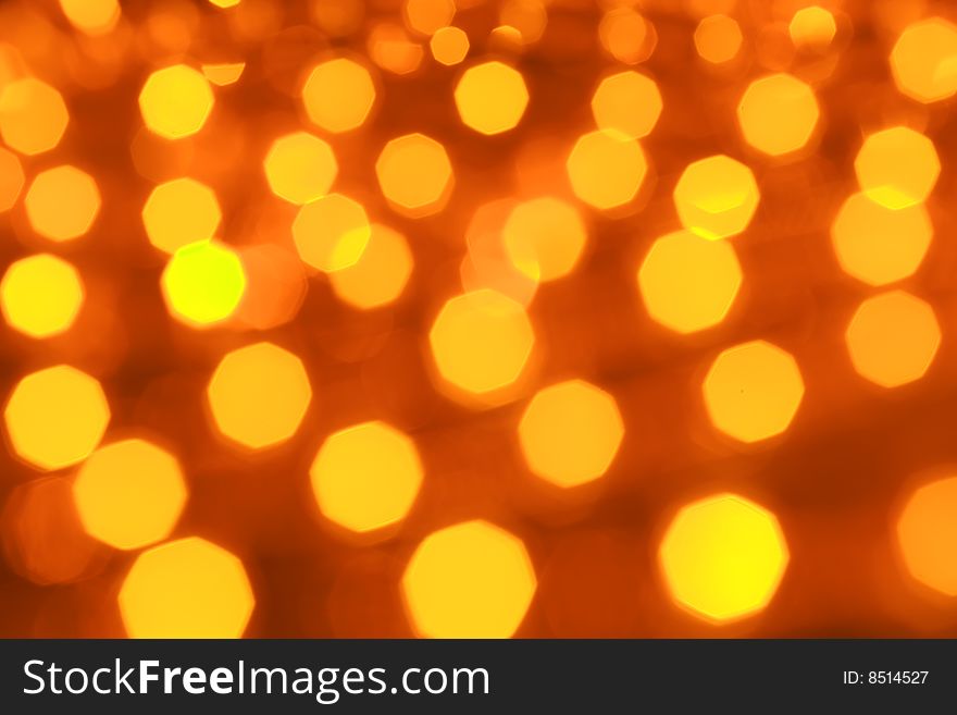 Defocused glowing lights, abstract photo of christmas decoration