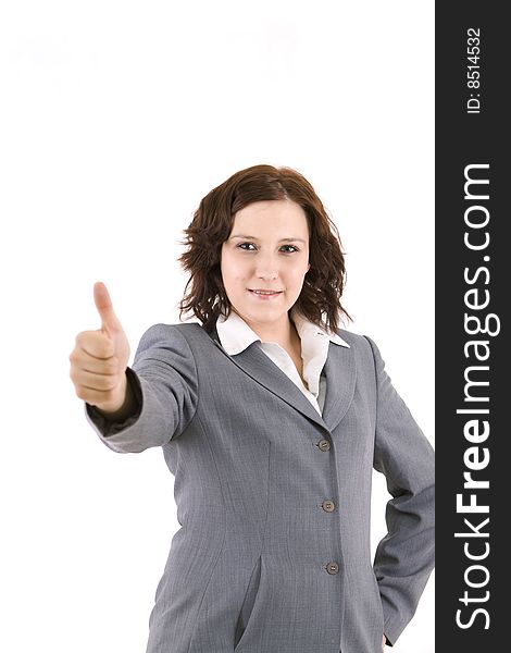 Business woman on a white background