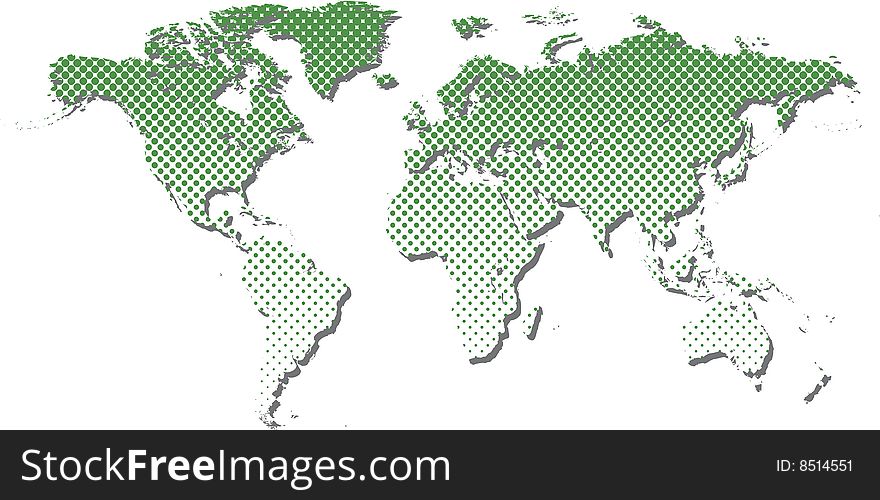 Halftone World Map.