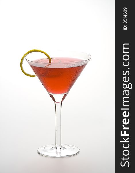 Fresh glass cool cocktail isolated over white