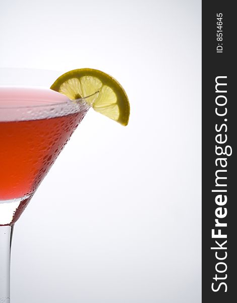 Fresh glass cool cocktail isolated over white