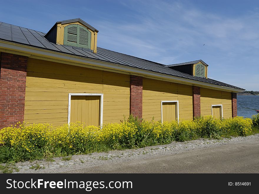 Colorful wooden building in Finland. Colorful wooden building in Finland