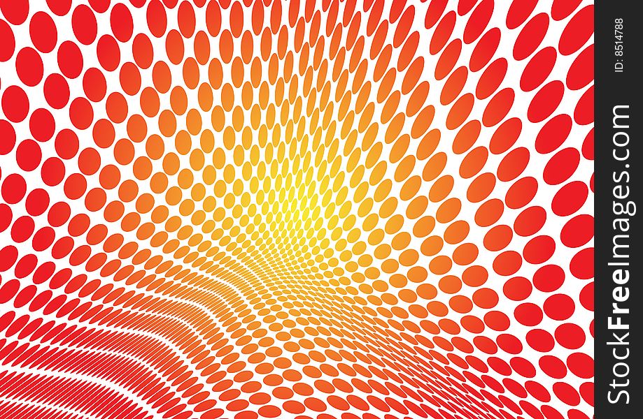 Orange wave space made of dots