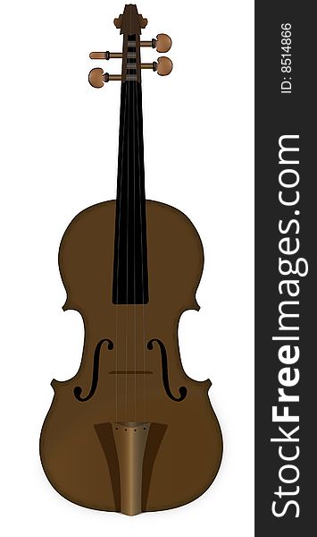 Violin decorative on a white background