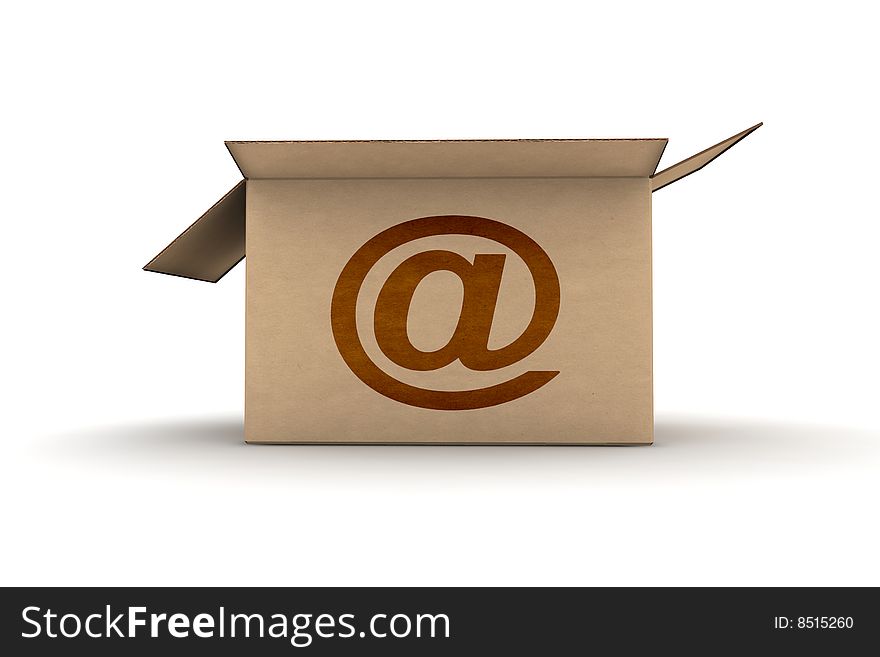 Cardboard with email symbol