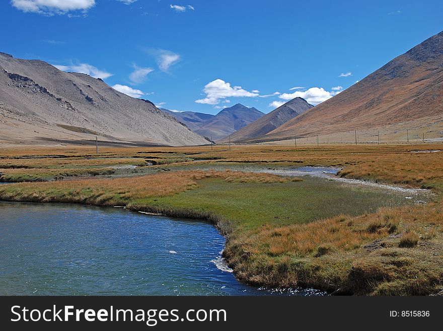 Beautiful River Valley in Autumn