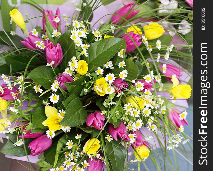 Bouquet of beautiful flowers to serve as background
