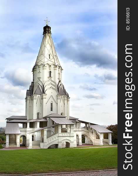 The main church in the Kolomenskoe park in Moscow, Russia. The main church in the Kolomenskoe park in Moscow, Russia