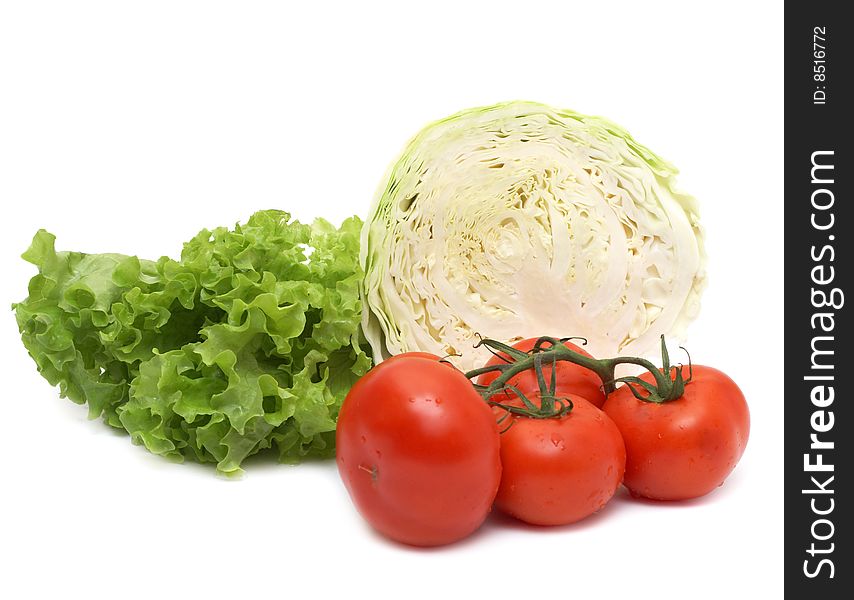 Fresh vegetables on a white background