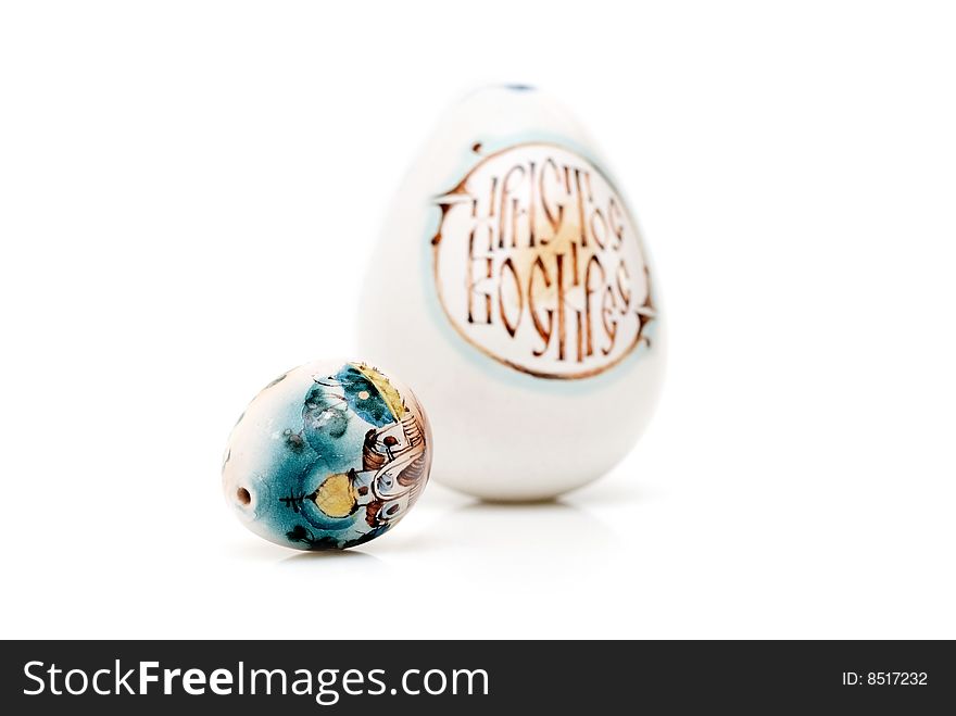 Easter eggs isolated on white
