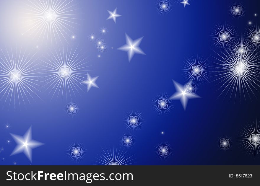 Blue background  with a stars. Blue background  with a stars