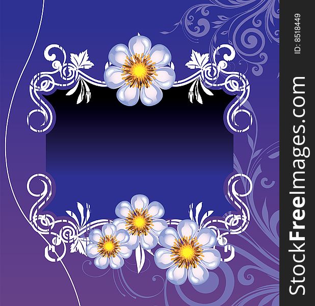 Beautiful flowers frame, floral background