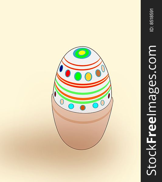 An easter egg painted in many colors. An easter egg painted in many colors.