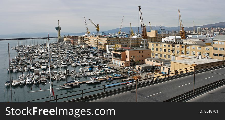 Genova Harbour Panoramic Shot