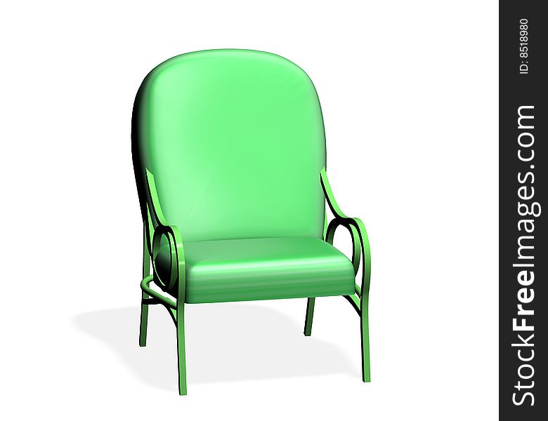 Isolated armchair on a white background