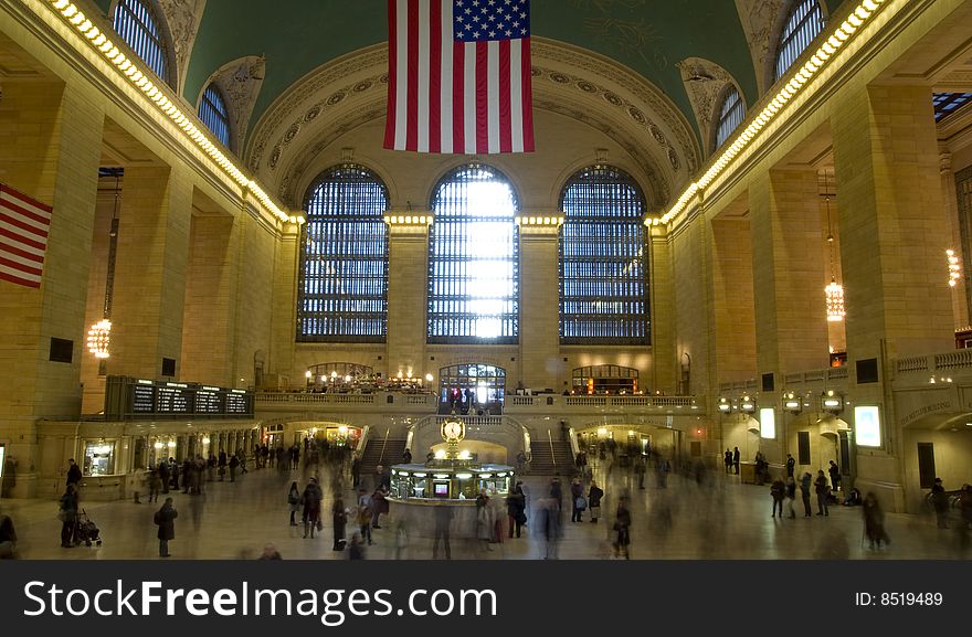 Interior view of the Grand Central Station in New York city, USA.