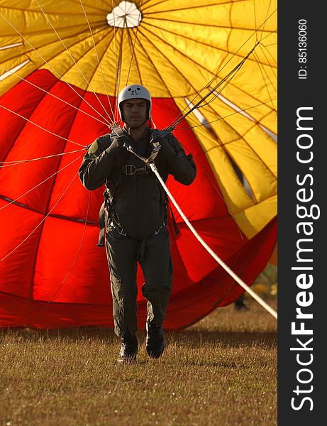 Parachutist On Ground