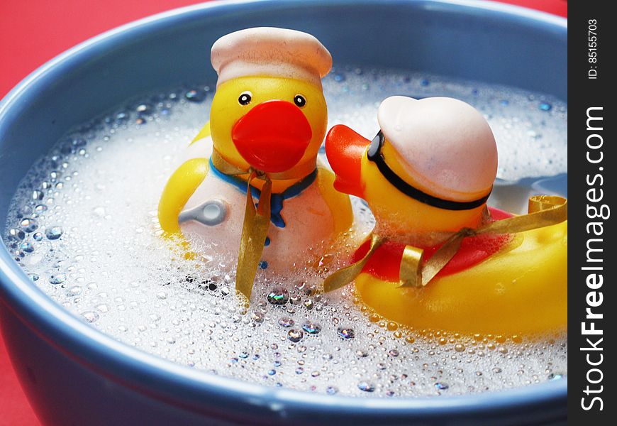 Two Rubber Ducks on Water