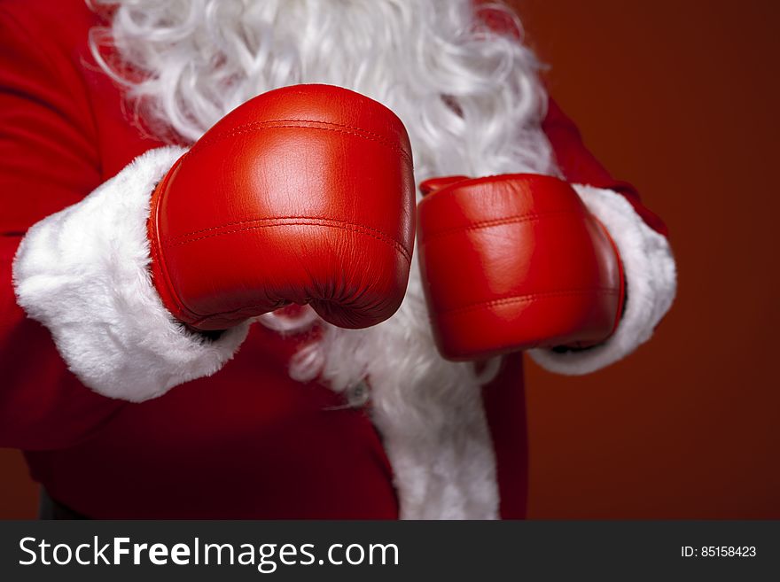 Santa Claus Wearing Boxing Gloves
