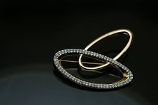A Breast-pin With Two Rings Across Royalty Free Stock Photography