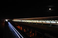 Subway Bridge At Night Stock Photos Subway Bridge At Night Stock Photos