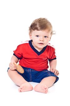 Curious Little Boy With Cookies Stock Photography Curious Little Boy With Cookies Stock Photography