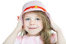 Close-up Portrait Of Smiling Grey-eyed Blonde Girl Royalty Free Stock Photography Close-up Portrait Of Smiling Grey-eyed Blonde Girl Royalty Free Stock Photography