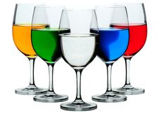Five Wine Glasses Stock Image Five Wine Glasses Stock Image