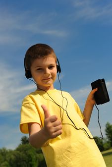 Boy In The Headphones Stock Photography Boy In The Headphones Stock Photography
