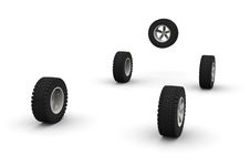 Five New Off-road Car Wheels Royalty Free Stock Images