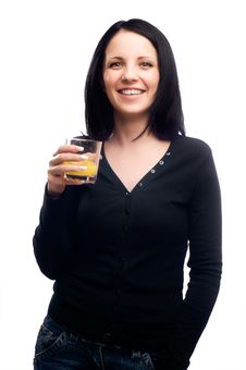 Woman Drinking Glass Of Orange Juice Royalty Free Stock Photography Woman Drinking Glass Of Orange Juice Royalty Free Stock Photography