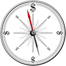 Magnetic Compass With Dollar Signs Royalty Free Stock Images Magnetic Compass With Dollar Signs Royalty Free Stock Images