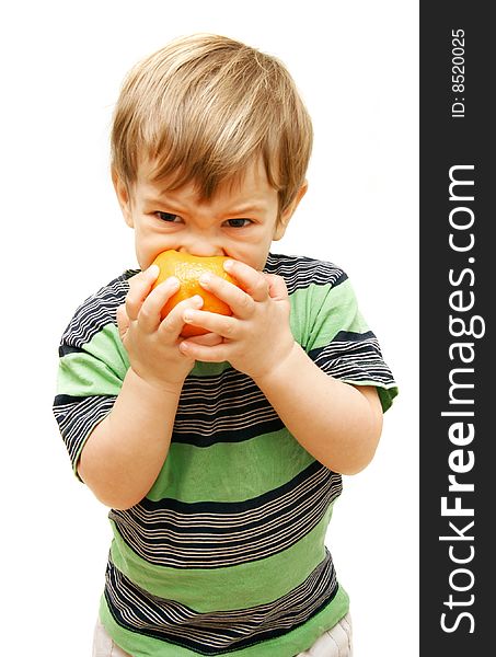 Boy Eating Orange