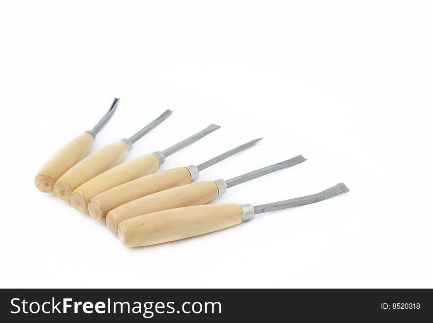 Chisels on a white background