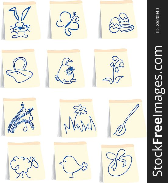 Vector illustration of easter icons set