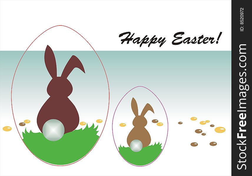 Fun Easter Greeting Card with eggs. Fun Easter Greeting Card with eggs