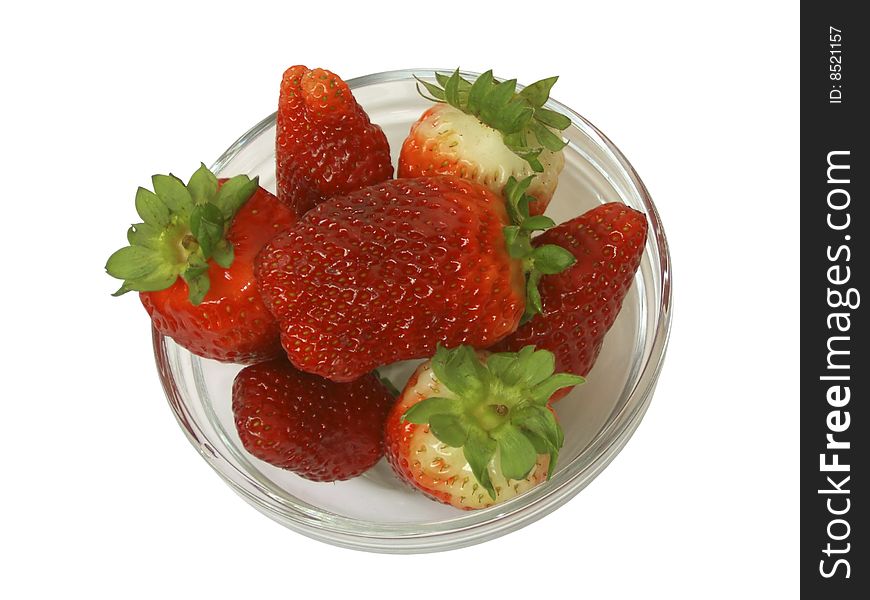 Strawberry dish isolated on white background