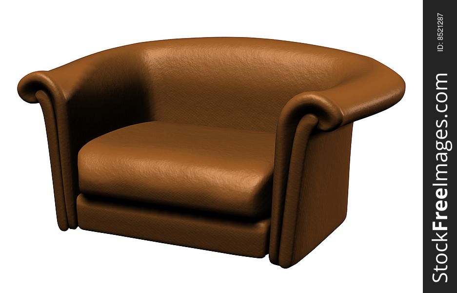 3D illustration of a leather chair. 3D illustration of a leather chair