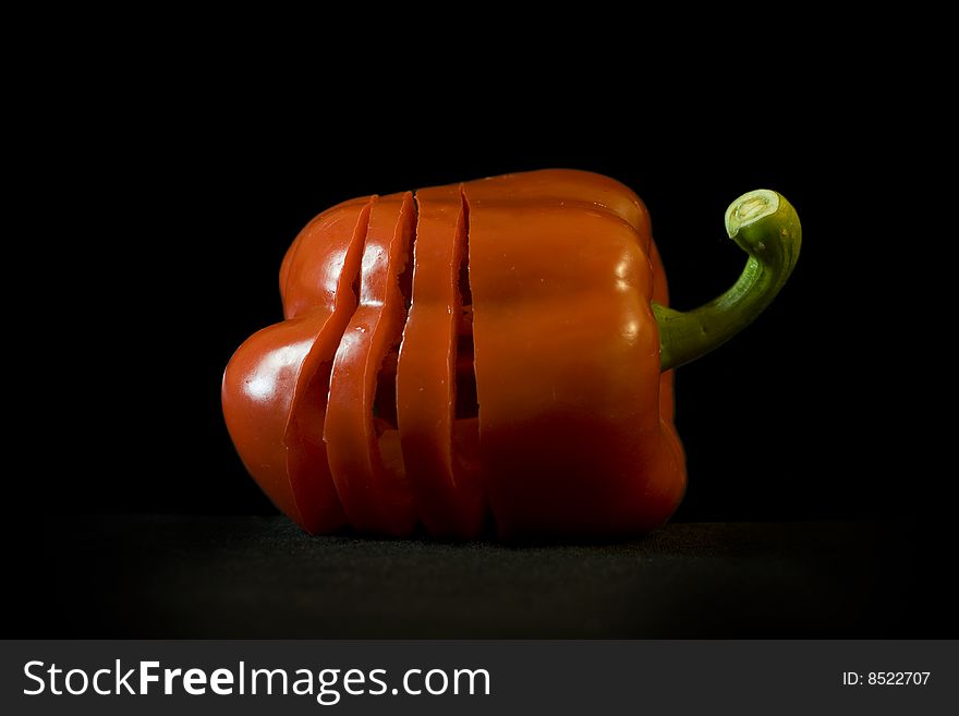 Pepper on a black background