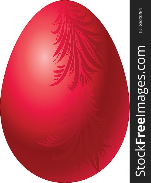 The vector illustration contains the image of red egg