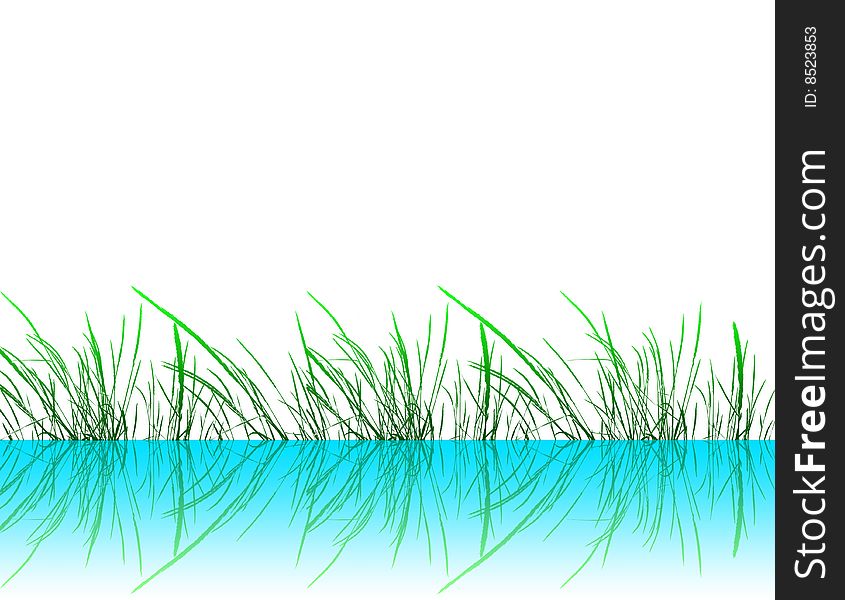 An illustration of green grass