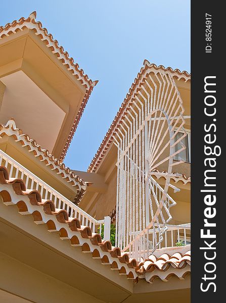 Decorative roof lins of a building in Tenerife. Decorative roof lins of a building in Tenerife