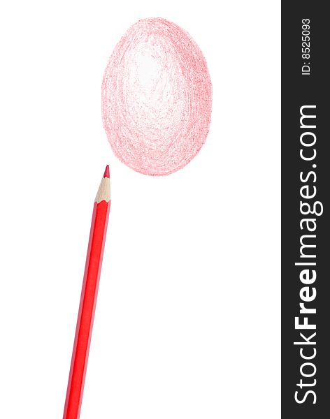 Red egg drawing on a white background