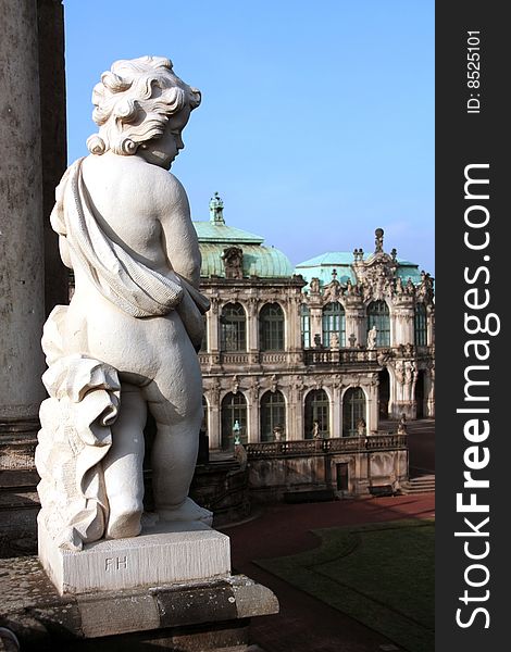 Statue in the baroque zwinger in dresden