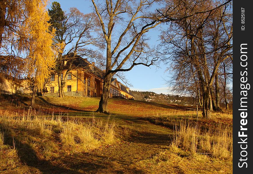 An old mansion in the park. An old mansion in the park